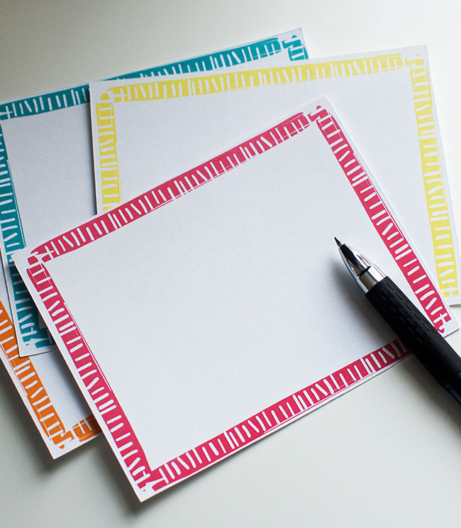 cricut print out template notecards